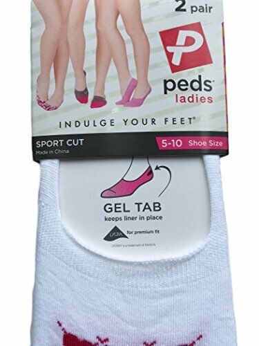 Peds Ladies Sport Cut with Gel Tab (Set of 2 Pack)