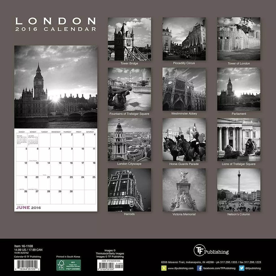 London Wall Calendar by TF Publishing 2016