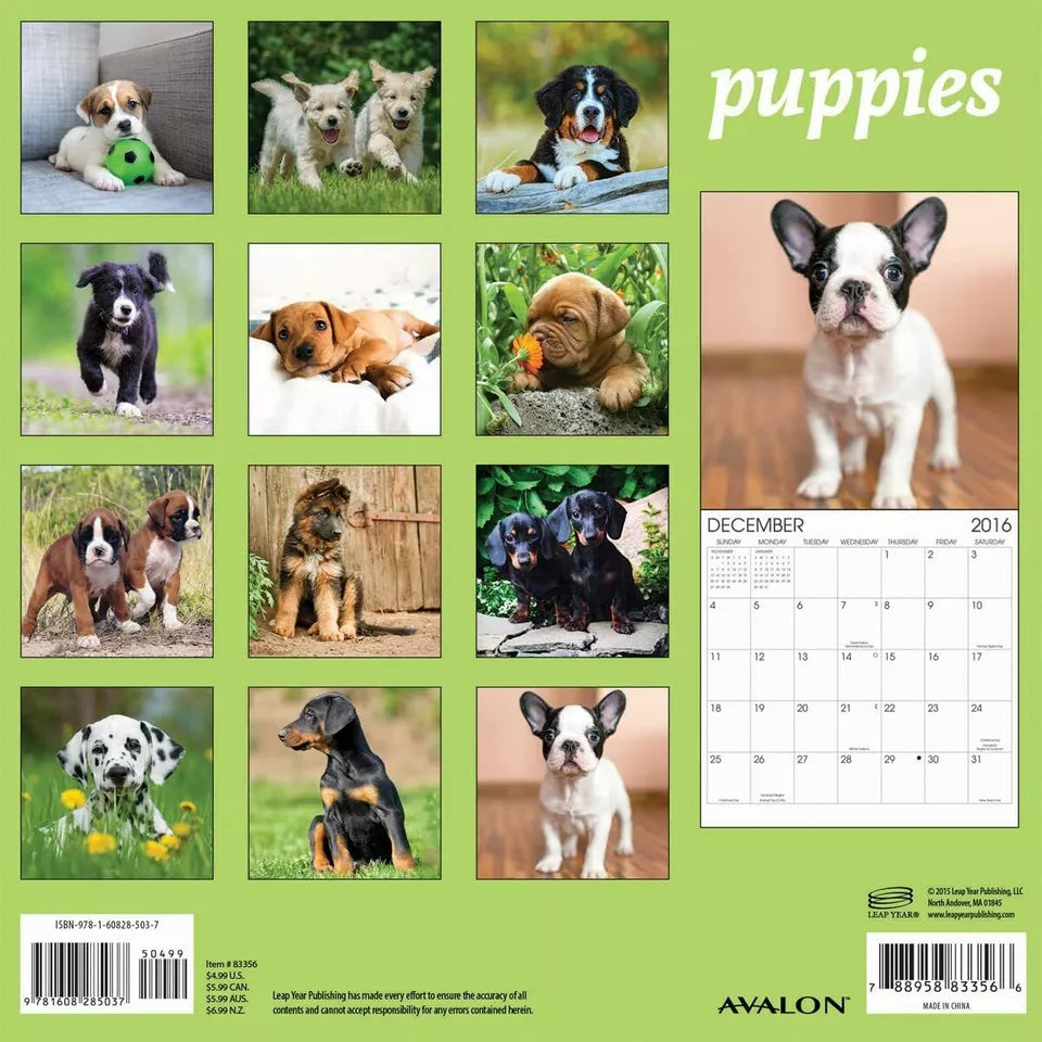 Avalon Summit 2016 Calendar, Mini Puppies