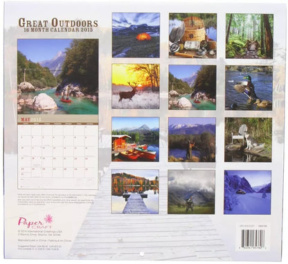 1 X 2015 Wall Calendar - 16 Month Great Outdoors Design