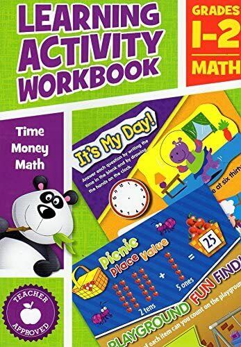 Set of 2 Workbooks Learning Activity Workbook - Language Arts + Math - Grade 1-2