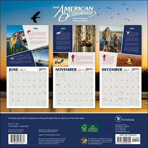 TF Publishing 2014 American Outdoorsmen Wall Calendar