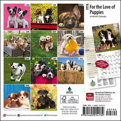 For the Love of Puppies - 2014 Mini Calendar