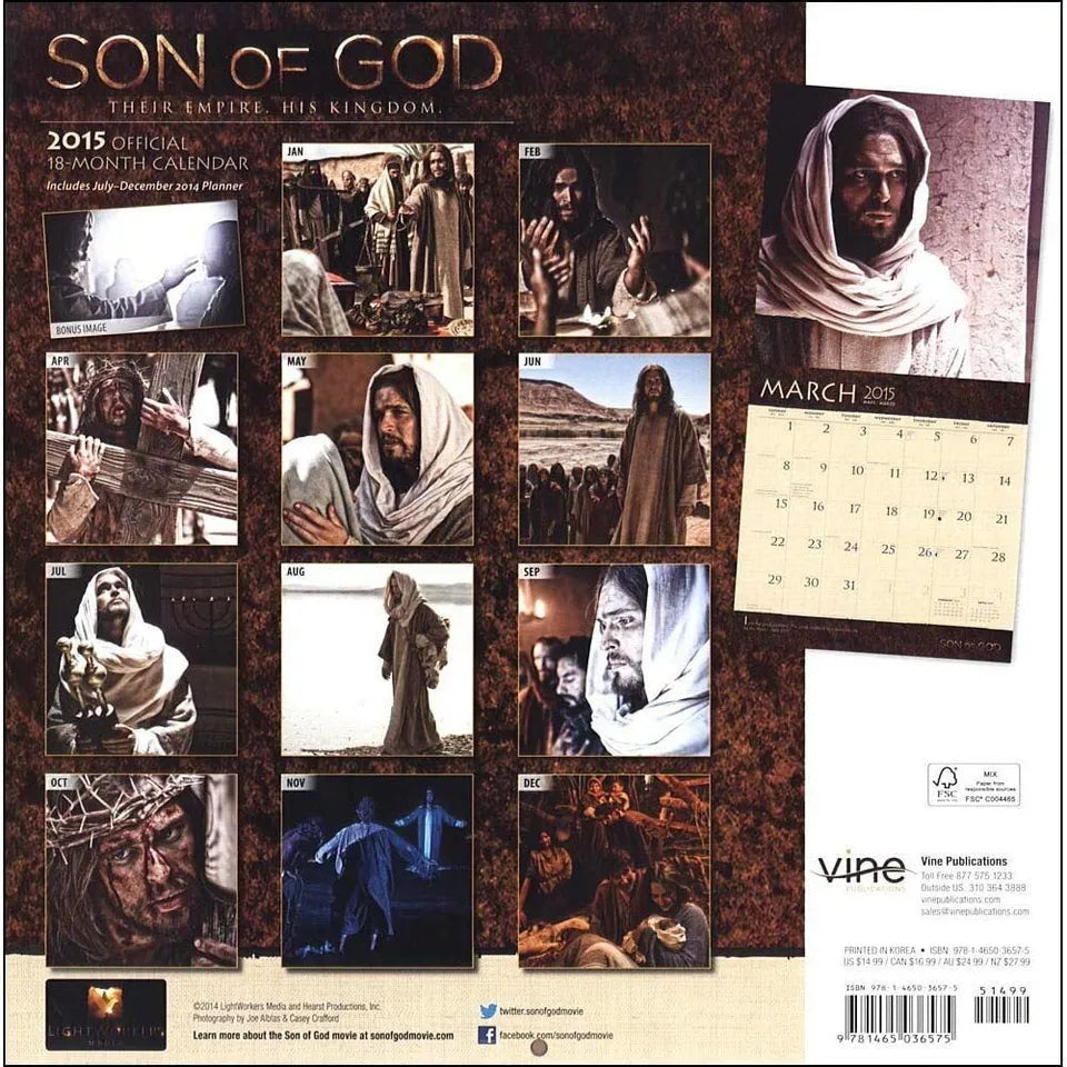 Son of God 2015 Wall Calendar