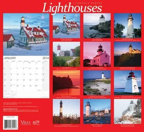 2014 Lighthouses Calendar by Laurent Parent 16 Month Wall Calendar