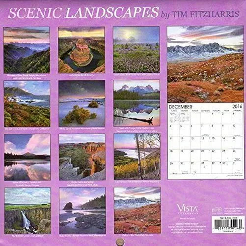 2016 16 Month Mini Wall Calendar (Scenic Landscapes)