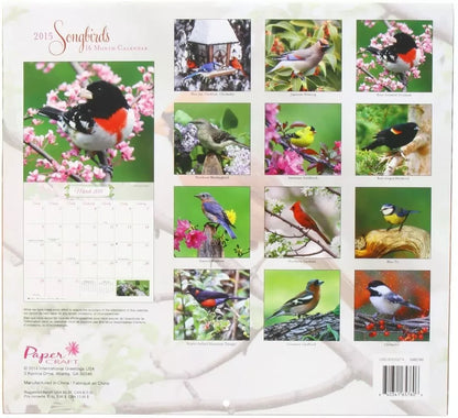 2015 Wall Calendar - 16 Month Songbirds Design