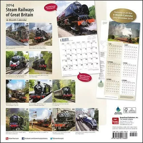 Steam Railways of Great Britain 2014 Wall Calendar