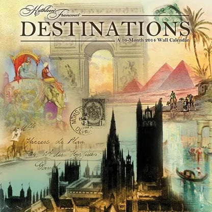 Destinations by Kathleen Francour 2014 Linen Wall Calendar