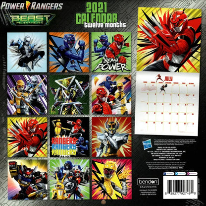 Power Rangers - 12 Month 2021 Wall Calendar - with 100 Reminder Stickers