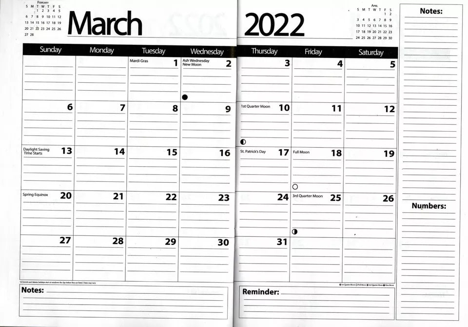 2022 Planner Calendar - School College Monthly Agenda + 100 Stickers v3