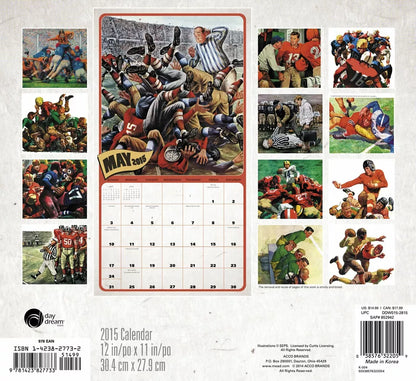 Vintage Sports - Football Wall Calendar (2015)