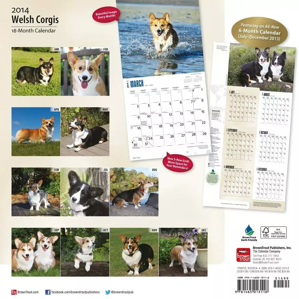 Welsh Corgis 2014 Calendar, 18-Month Calendar (Multilingual Edition)