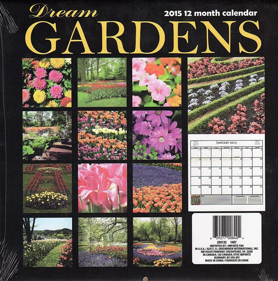 Dream Gardens - 2015 12 Month Wall Calendar