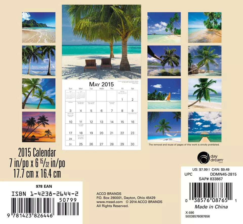 Paradise Mini Calendar (2015)