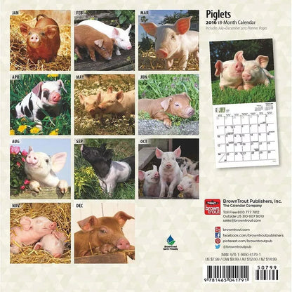 2016 Piglets Mini WALL Calendar