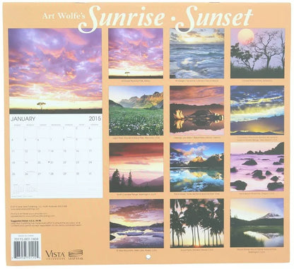 2015 Sunrise Sunset 12x11 Vista Wall Calendar