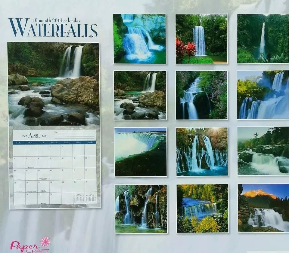 2014 Waterfalls 16 Month Wall Calendar