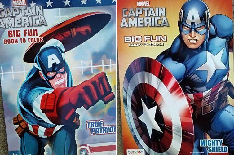 Marvel Captain America Big Fun Book to Color - (Set of 2)