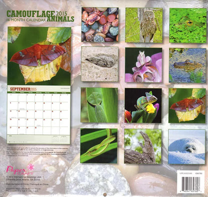 Camouflage Animals - 2015 16 Month Calendar