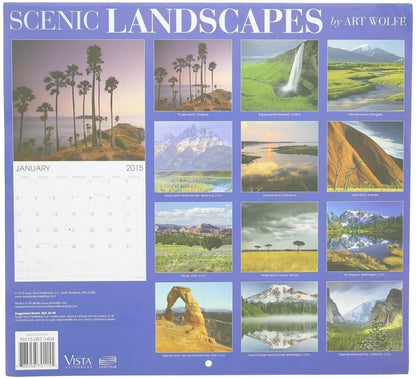 2015 Scenic Landscapes 12x11 Vista Wall Calendar