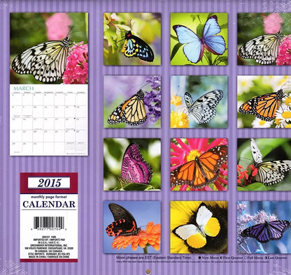 Butterflies - 2015 12 Month Calendar Includes 12 Month Mini Calendar