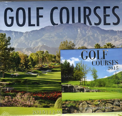 Golf Courses 12 Month 2015 Calendar with 12 Month Mini Calendar