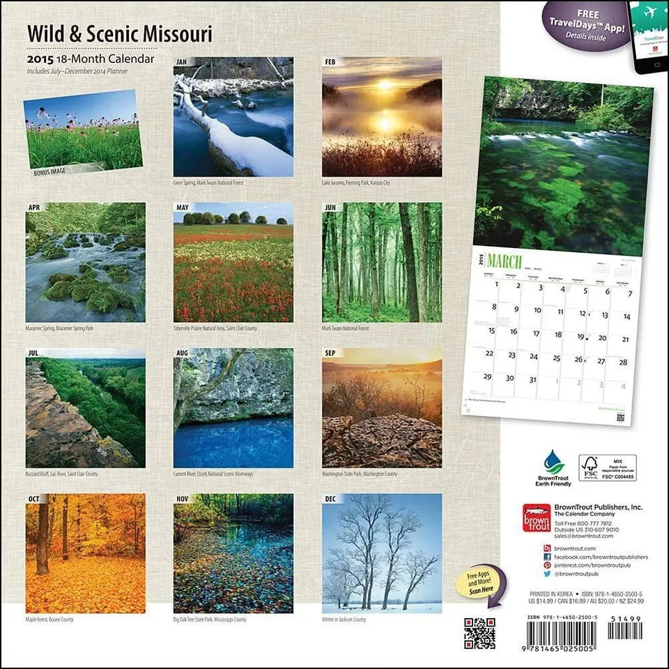 Wild & Scenic Missouri 2015 Wall Calendar