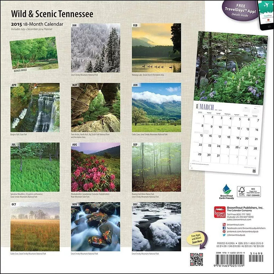 Wild & Scenic Tennessee 2015 Wall Calendar